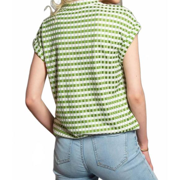 NEW EVA FRANCO nico top in green gingham - Picture 7 of 7
